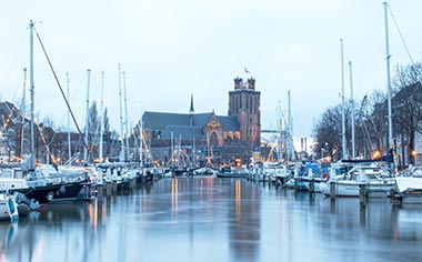 The Oude Haven in Dordrecht during winter